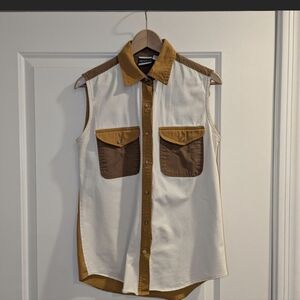 Colorblock sleeveless cotton top